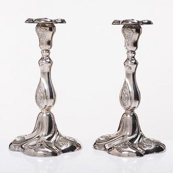 Candelabra, 2+2 pcs, silver, Thorvald Marthinsen Silverware Factory, Tönsberg, Norway, 20th century.