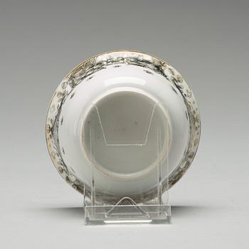 A six part grisaille tea service, Qing dynasty, Qianlong (1736-1795).