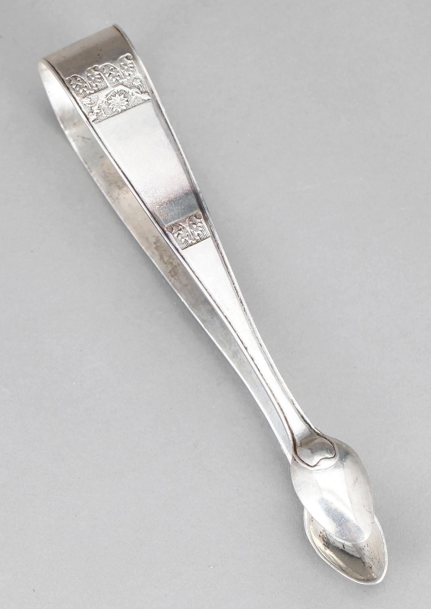 SOCKERTÅNG, silver, Pehr Olof Bäckström, Gävle 1817. Vikt ca 33 gram.