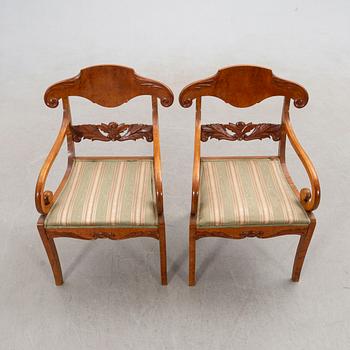 Armchairs, a pair, Late Empire, second half of the 19th century.