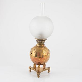 A kerosene lamp, Gusums bruk, Sweden, circa 1900.