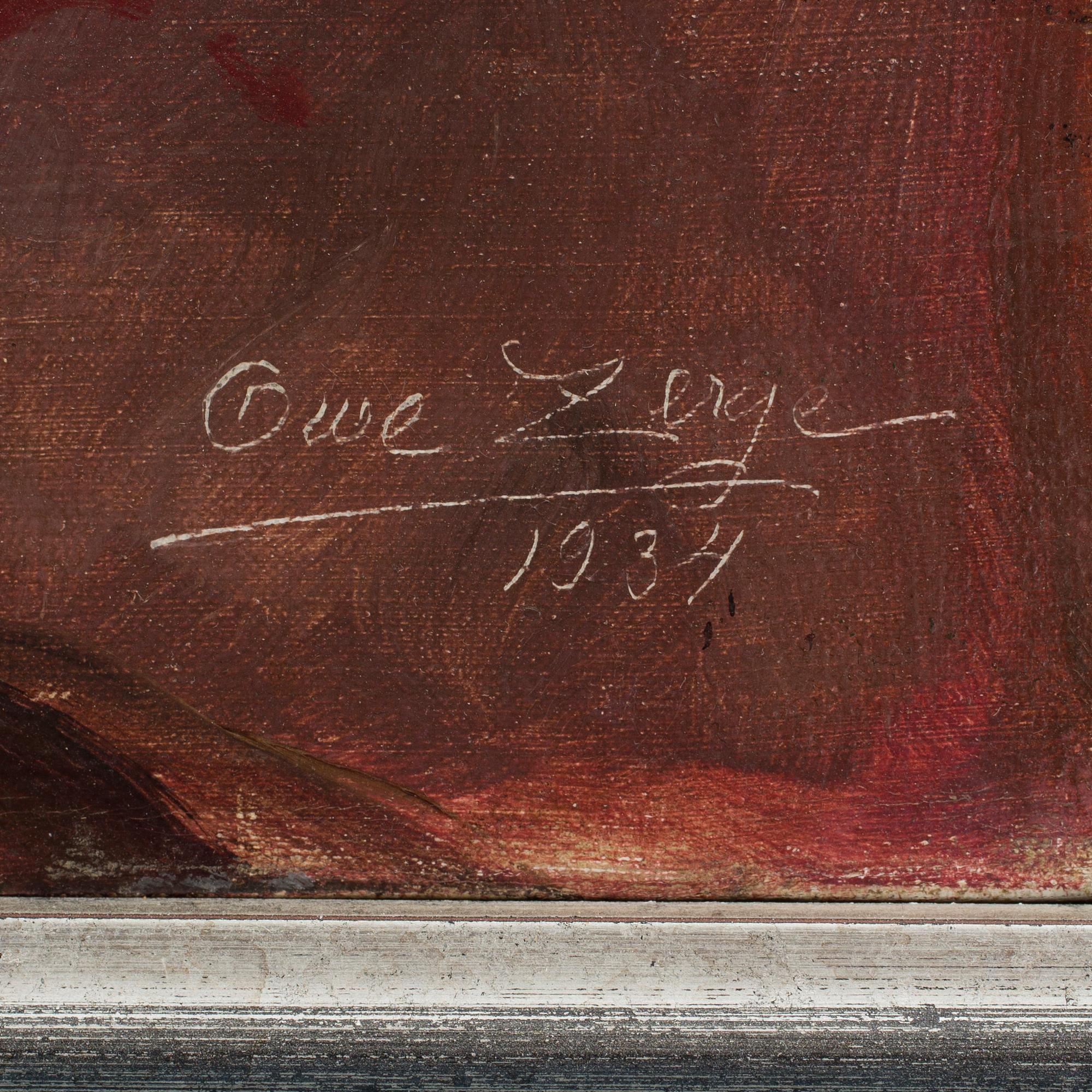 OWE ZERGE, Oil on canvas, signed Owe Serge and dated 1934.