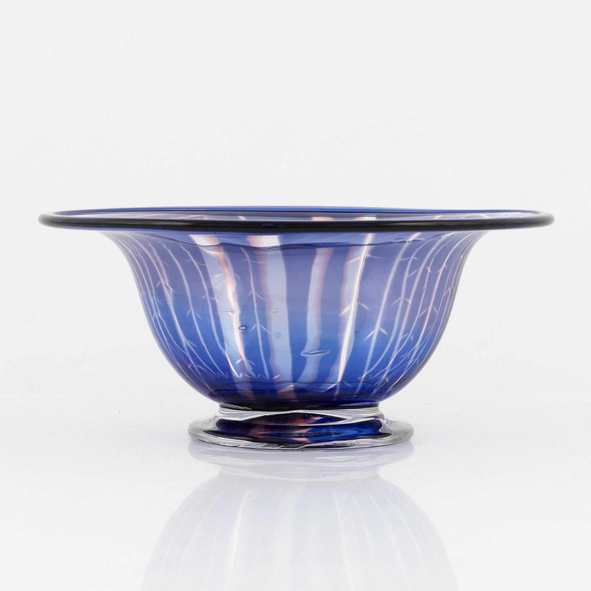 Edward Hald, skål, slipgraal, Orrefors, signerad.