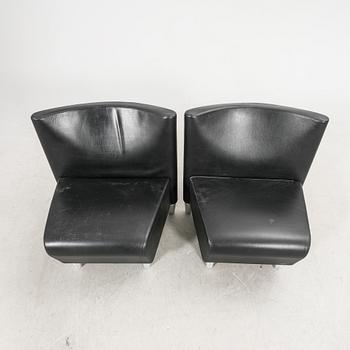 A set of eight leather easychairs by Erik Jørgensen Møbelfabrik, Svendborg, Denmark.