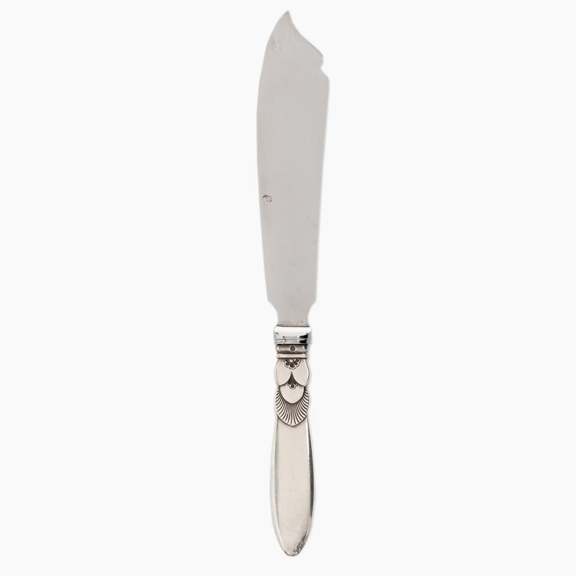 Gundorph Albertus, Cake knife, sterling silver, "Cactus" Georg Jensen, Copenhagen, Denmark 1933.