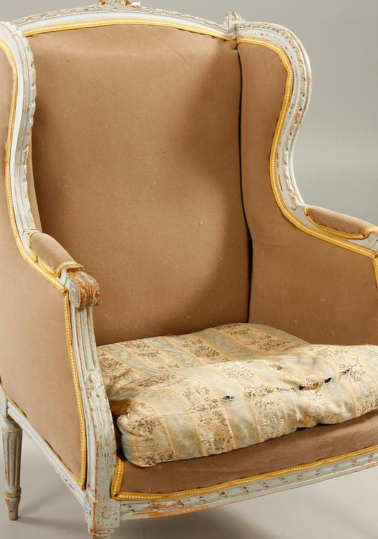 SALONGSMÖBLEMANG, 3 delar, Louis XVI-stil, 1900-talets första hälft.