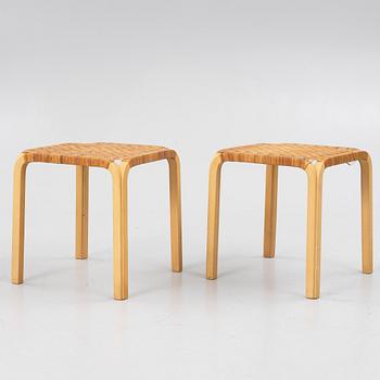 Alvar Aalto, a pair of model Y61 stools, Artek, second half of the 20th century.