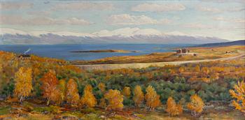 Karl Tirén, "Panorama över Torneträsk och gamla Abisko-turiststation".