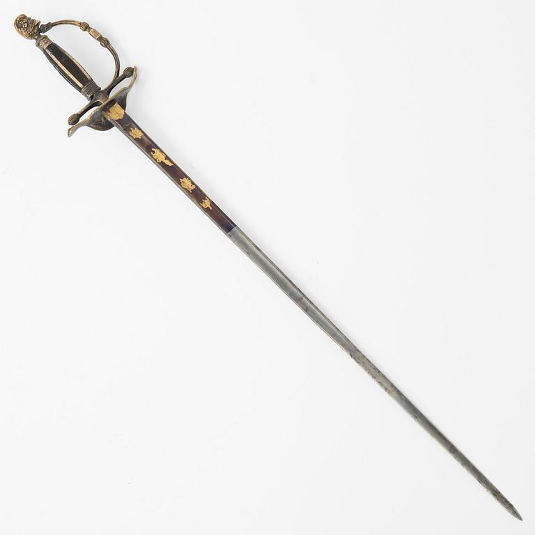A small sword, Saxony, 19th century.