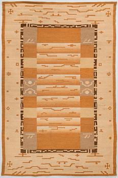 Margareta Ahlstedt-Willandt, A 1930s Finnish flat weave carpet for Lempäälän Mattokutomo. Circa 235x155cm.