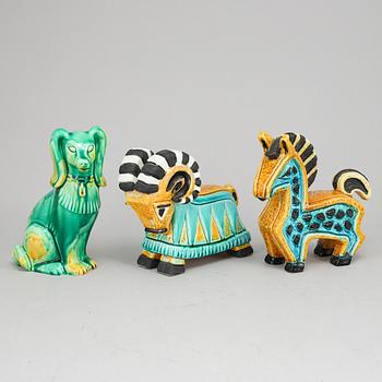 GUNNAR NYLUND, three stoneware figures, Rörstrand; Sweden mid 20th century.