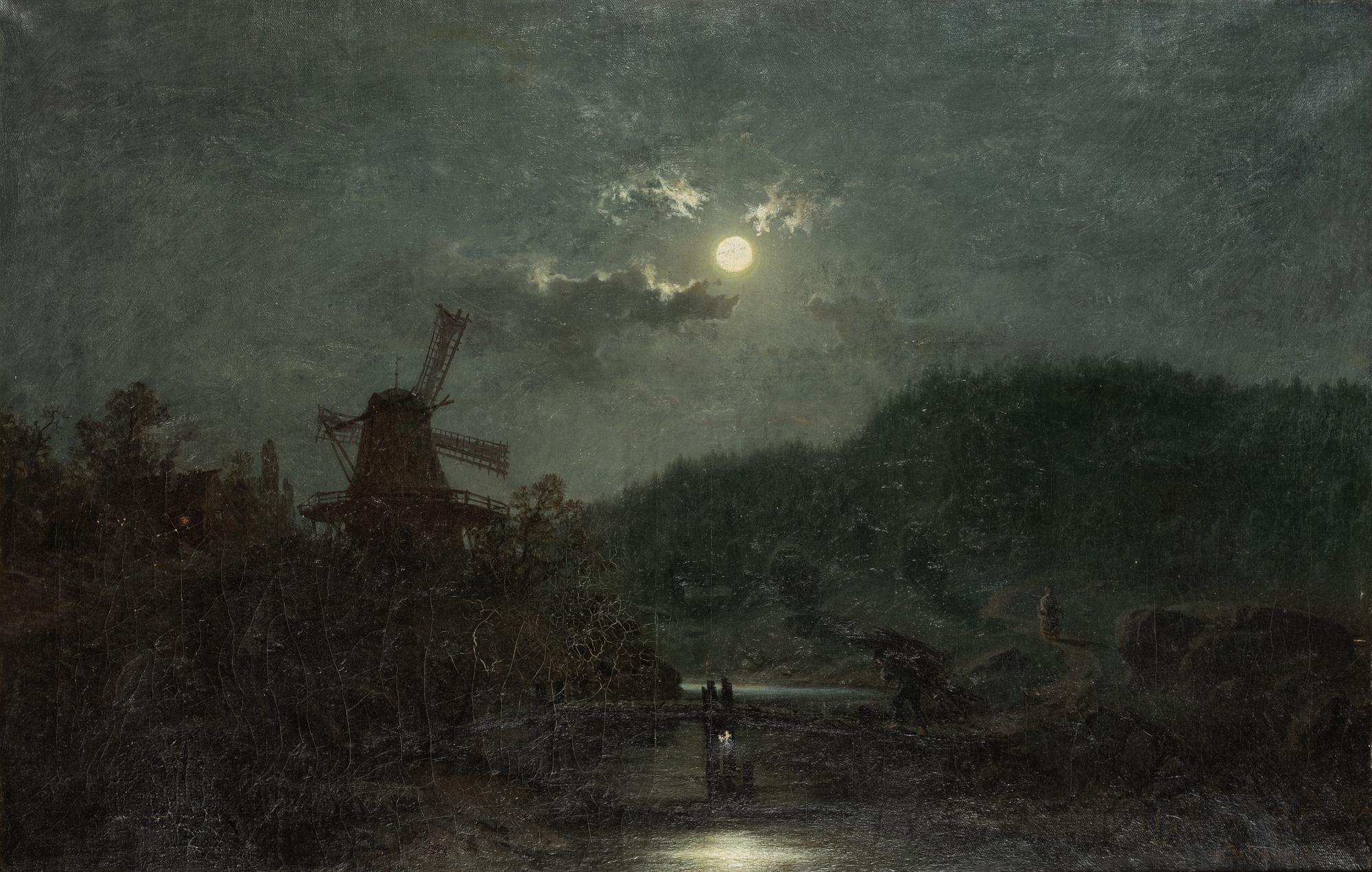 Gillis Hafström, Moonlit Landscape.