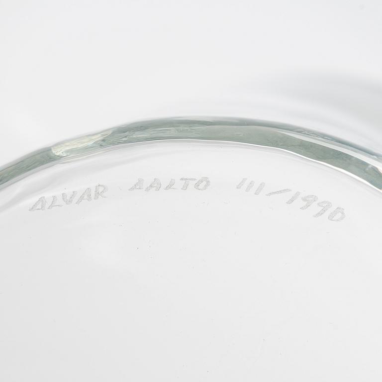 Alvar Aalto, A glass vase '3031', signed Alvar Aalto 111/ 1990.