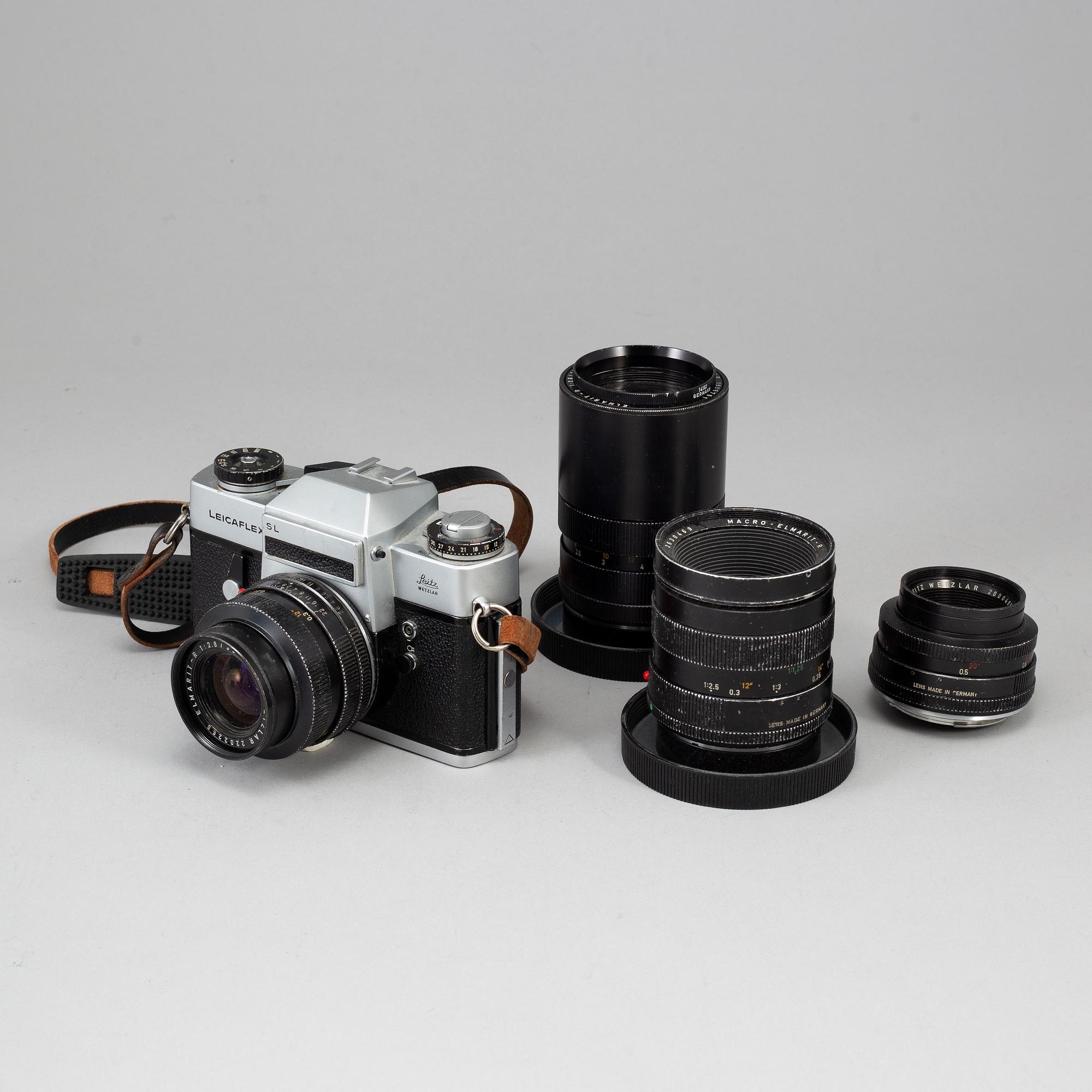 LEICAFLEX SL, with 4 lenses.