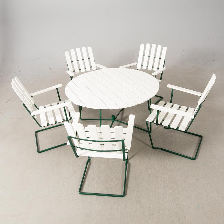 Arthur Lindqvist, garden group 6 parts, model 9A and model 2A, Grythyttan 20th century.