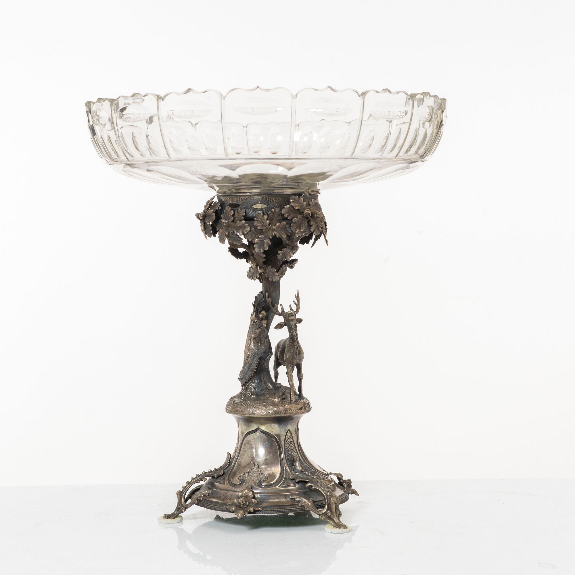 Essay bowl, silver and glass, circa 1900.