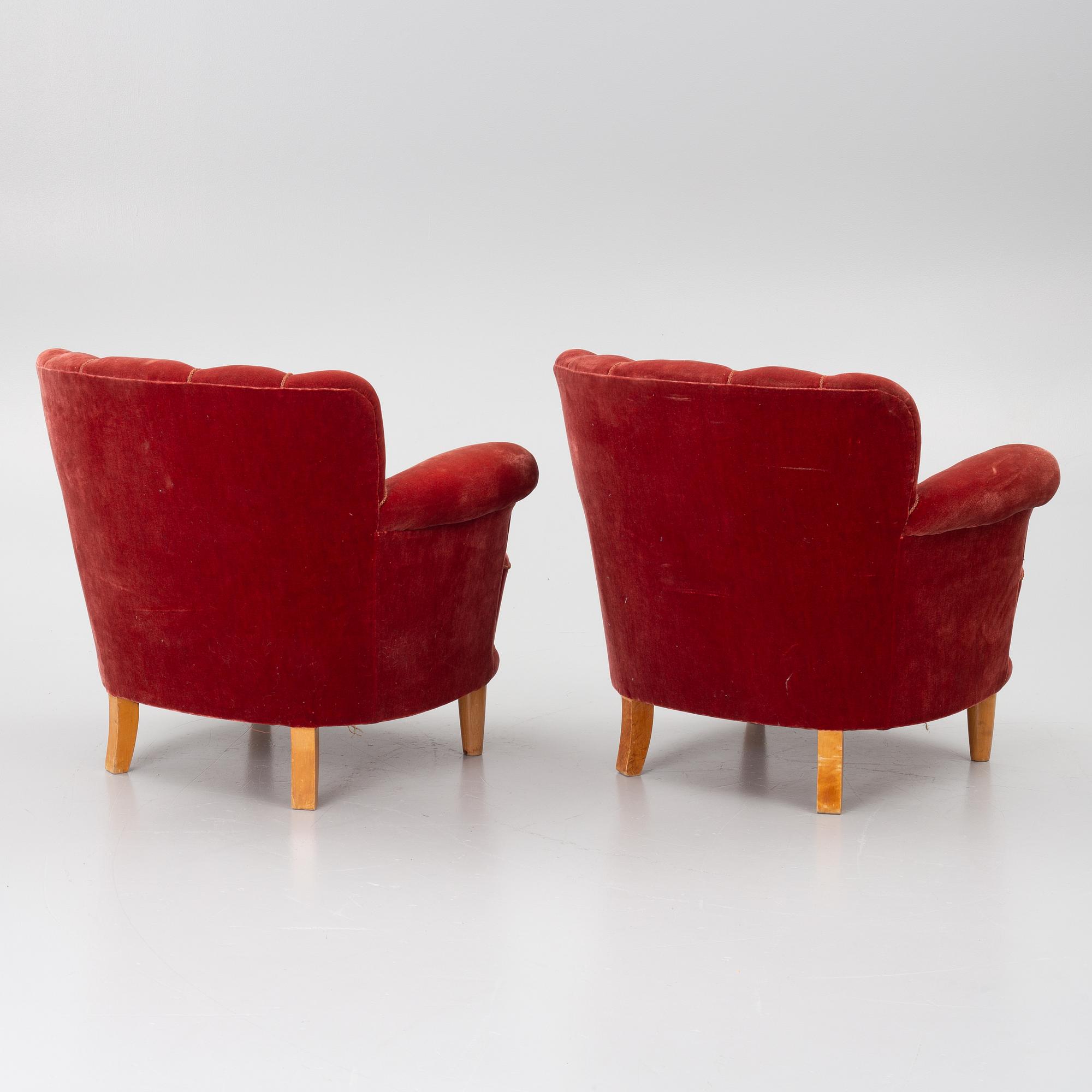 Fåtöljer, ett par, "Swedish Modern", 1940-tal.