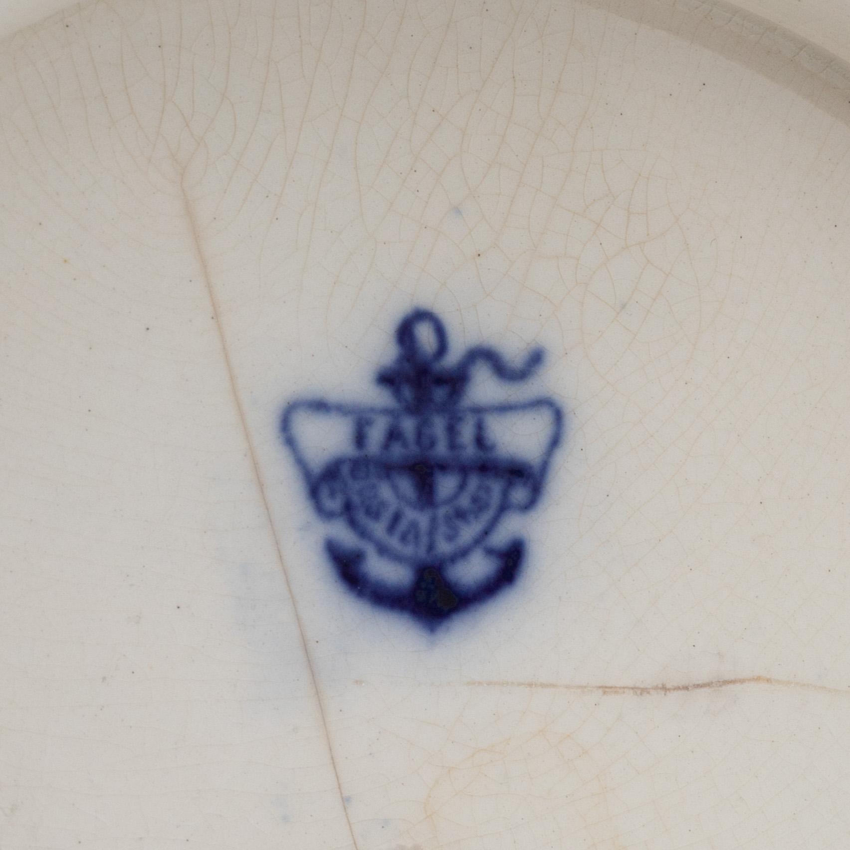 A flintware garden urn, ’Fågel’, Gustavsberg from around 1900.