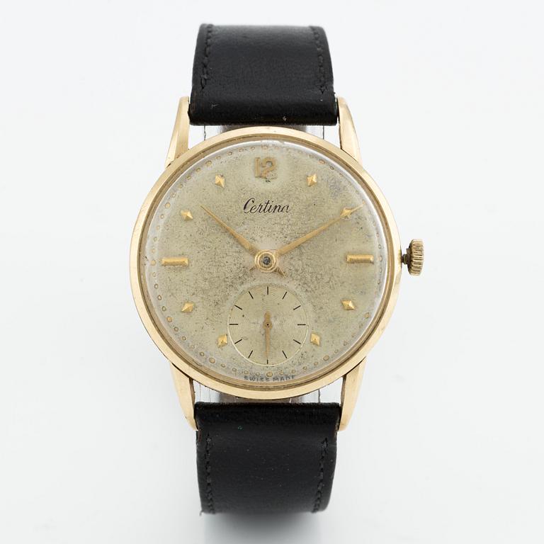 Certina, wristwatch, 14K gold, 33 mm.