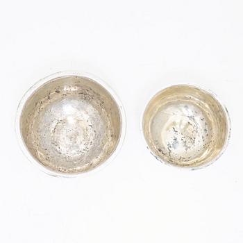 Two Swedish 18th century parcel-gilt silver tumbler, marks of Anders Hafrin, Gothenburg and Hans Langberg, Söderhamn.