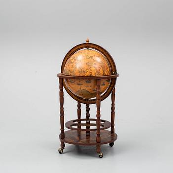A bar globe, late 20th century.
