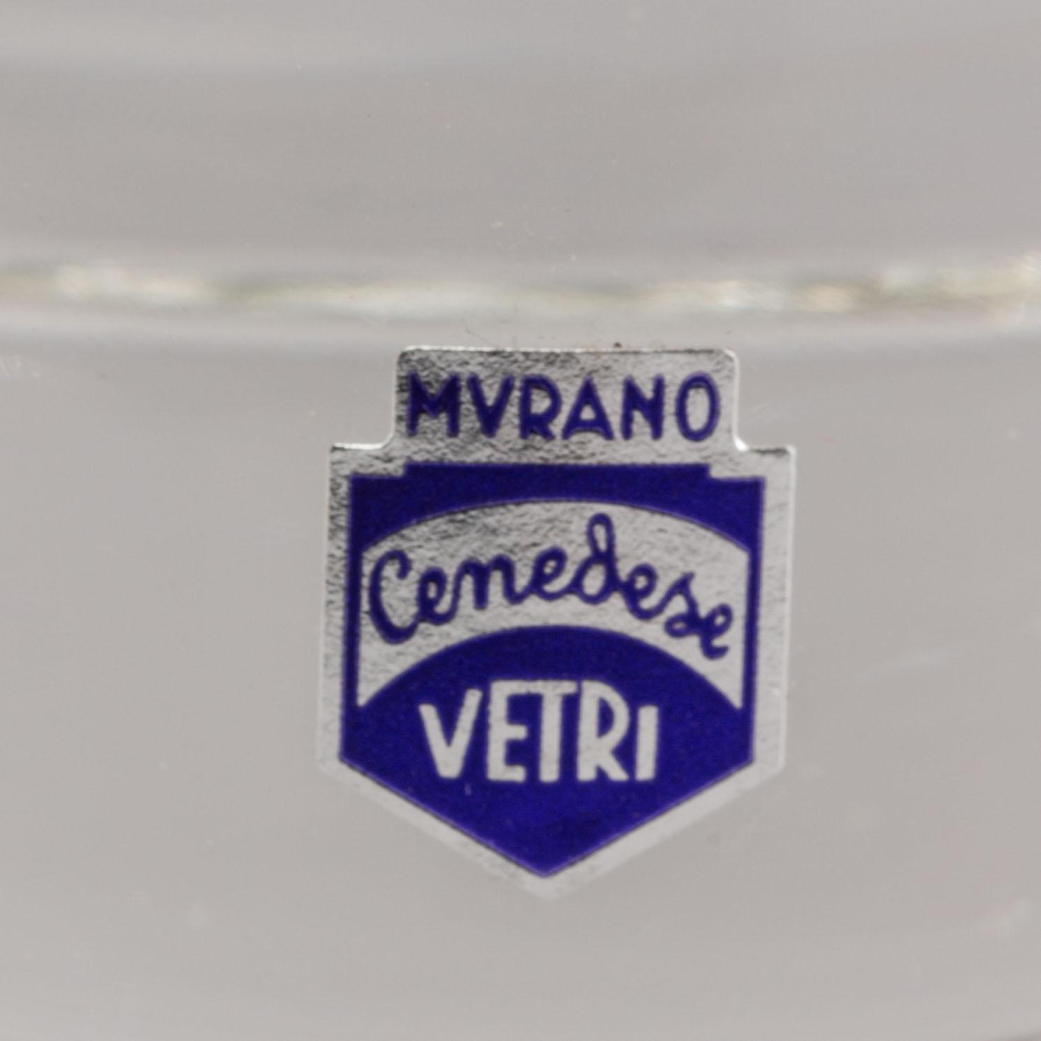 A PAIR OF CENEDESE GLASS CANDLESTICKS, later part of the 20th century.