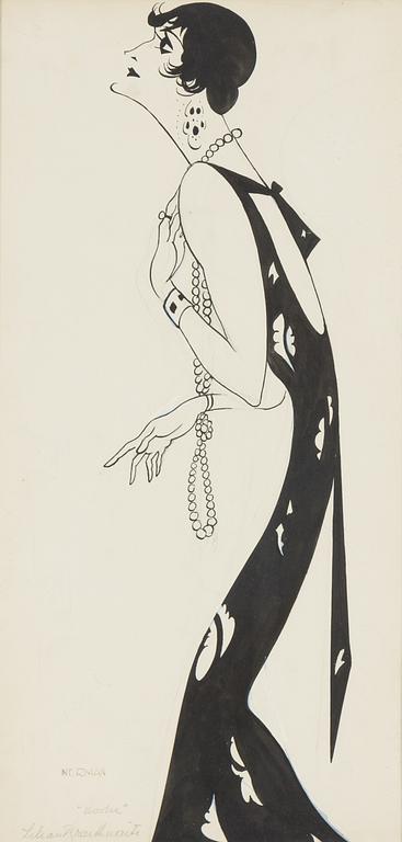 Einar Nerman, ink drawing, signed.