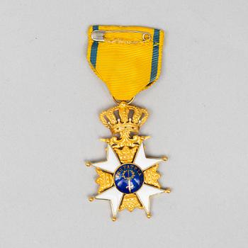 The Order of the Sword, knight's cross, Carlman 1960, 18 karat gold and a miniature.