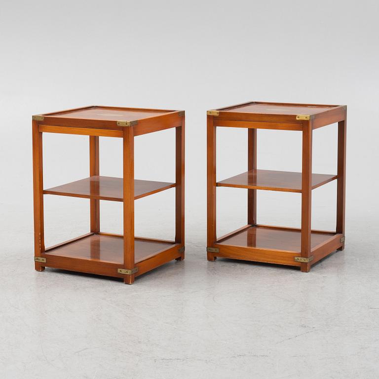 A pair of bedside tables, later part of the 20th Century.