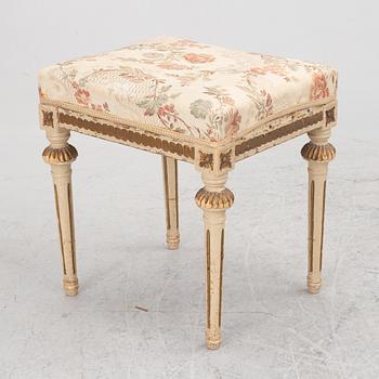 A Gustavian stool, Sweden, late 18th century.