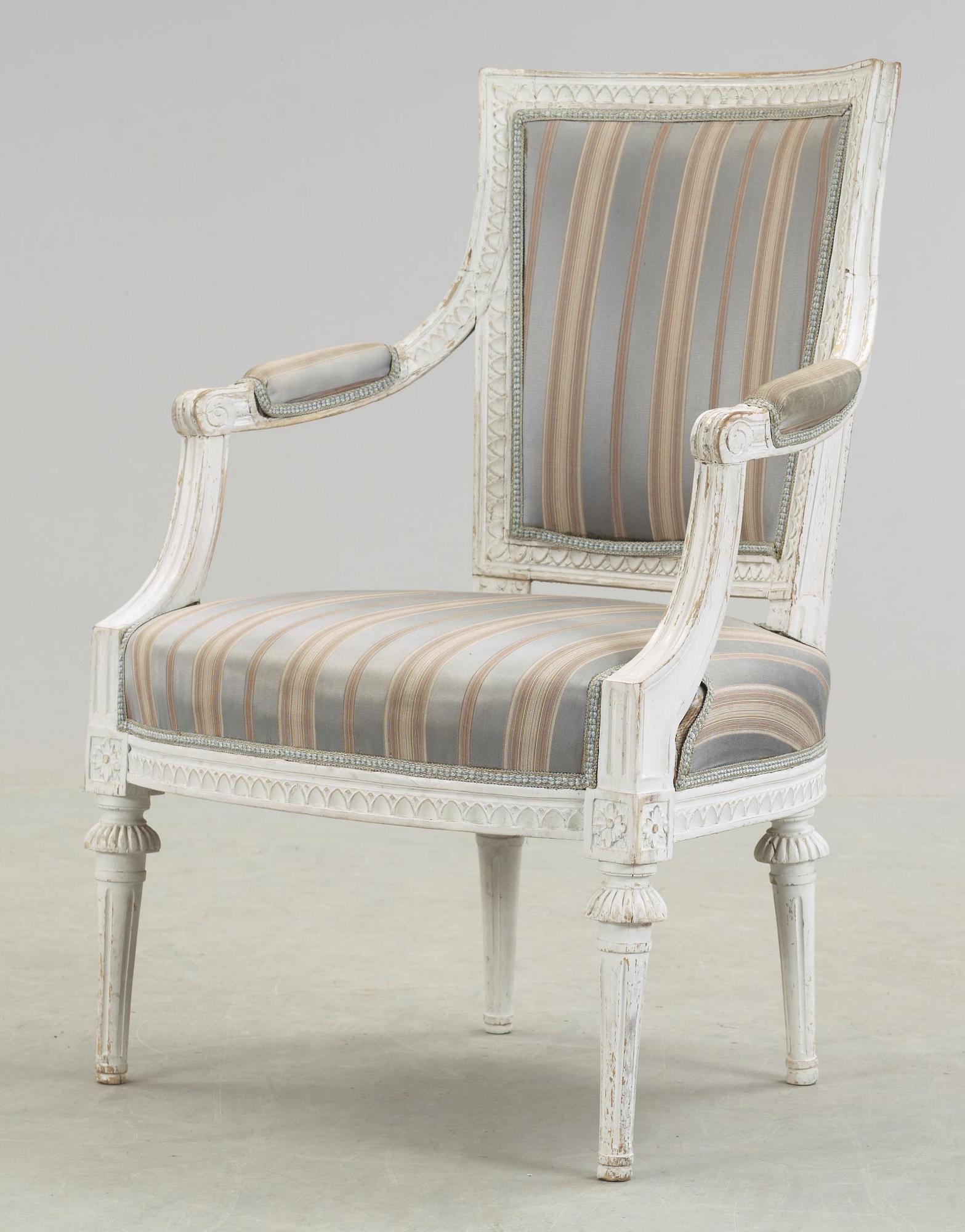 KARMSTOL, Ephraim Ståhl, (mästare i Stockholm 1794-1820). Sengustaviansk. Stämpelsignerad.