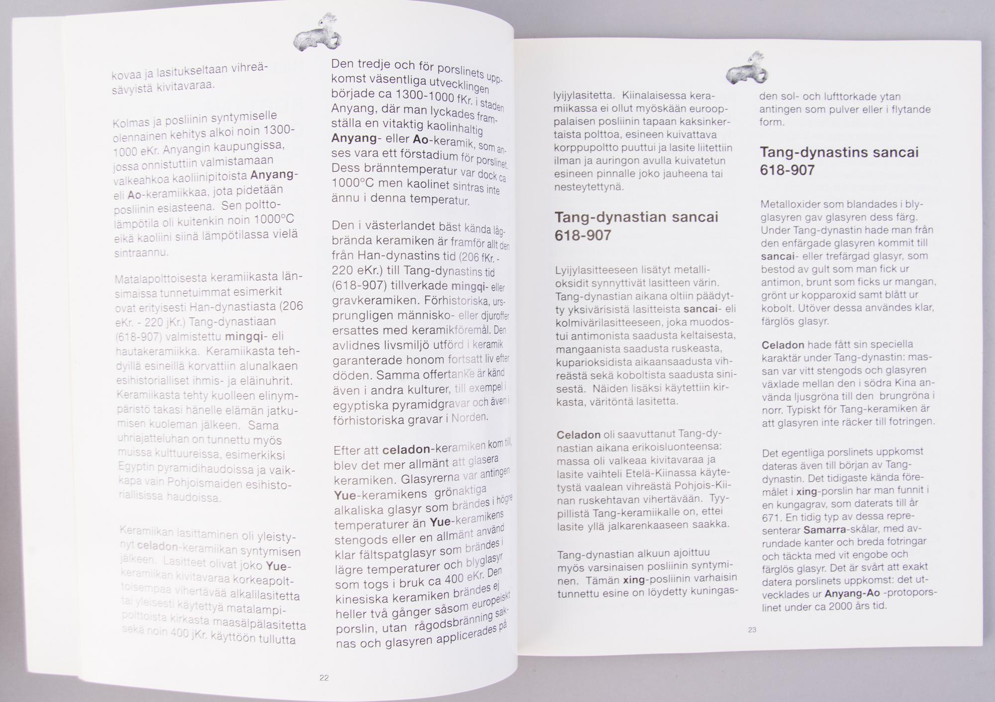 KIRJOJA 10 KPL, Kiinalaista posliinia ja käsityötä.