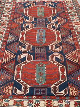 CARPET. Antique Caucasus, probably Lenkoran. 296 x 158 cm.