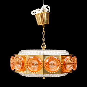 CARL FAGERLUND, troligen, taklampa, Orrefors, 1900-talets andra hälft.