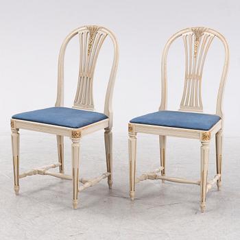 Six gustavian style 'Axet' chairs, Bodafors, Sweden, second half of the 20th century.