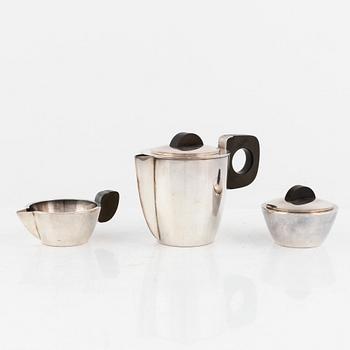 Folke Arström, a three-piece silver-plate coffee service, GAb, Sweden, 1930's-40's.