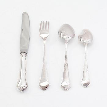 A 35-piece 'Chippendale' silver cutlery set, Auran Kultaseppä oy, Turku Finland 1989.