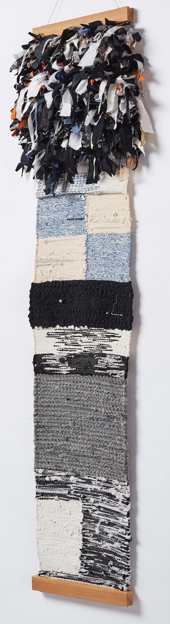 Linnéa Sjöberg, fabric, wood, buttons, signed and dated 2015.
