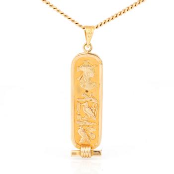 HÄNGE samt KEDJA, 18K guld.