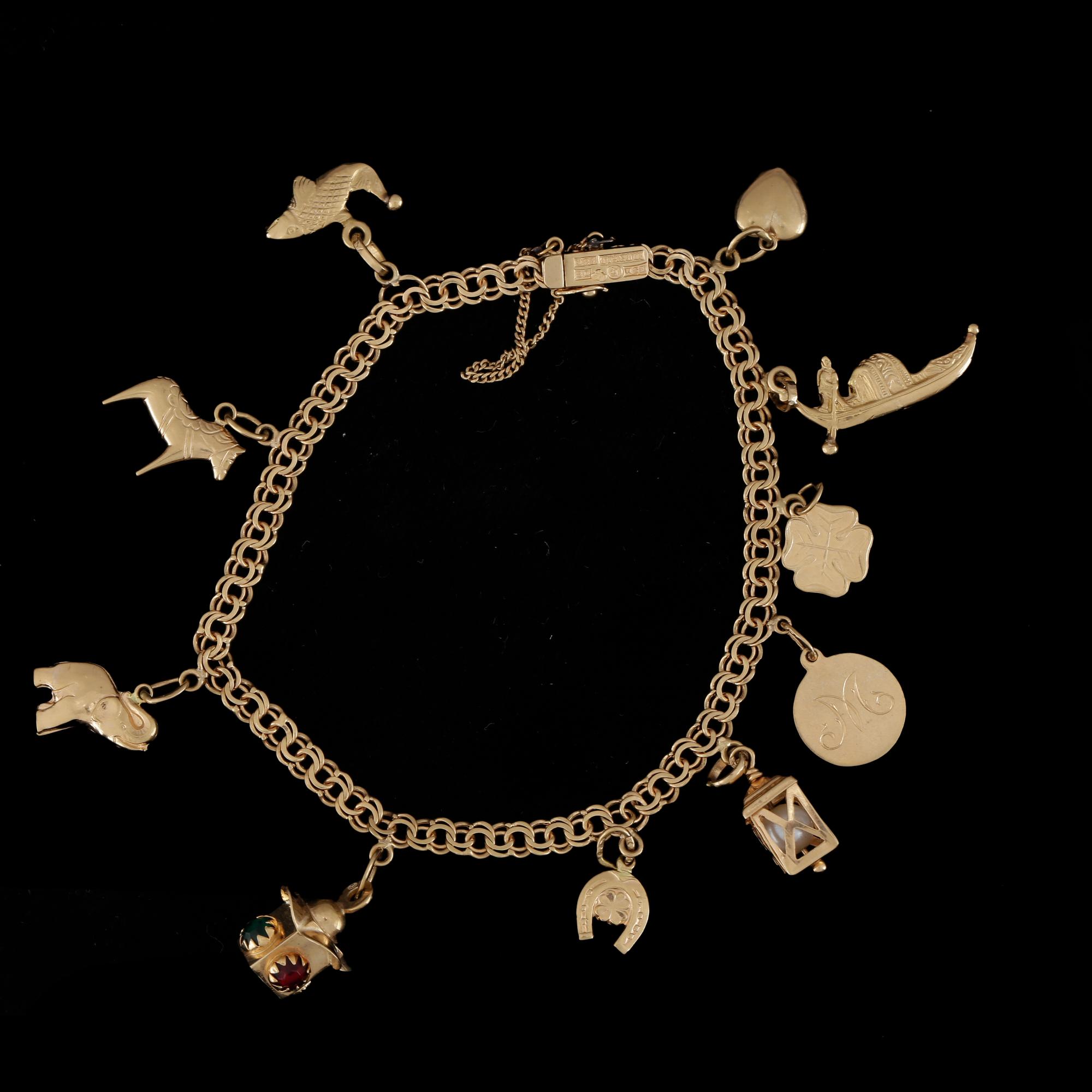 BERLOCKARMBAND, guld 18K, ESM, 1946. Vikt ca 15 gram.