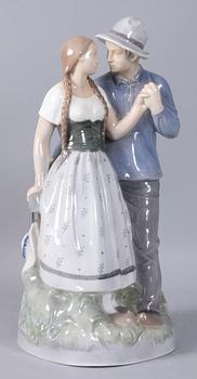 FIGURIN, porslin, Kongl Dansk, sign PE?.