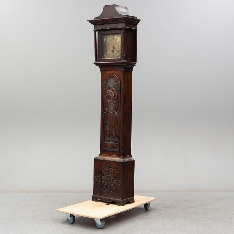 A longcase clock by John Sanderson Wigdon in a later case.