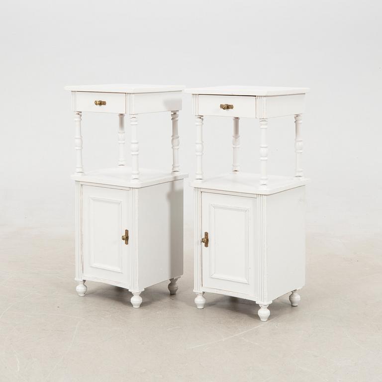 Bedside tables, a pair, first half of the 20th century.