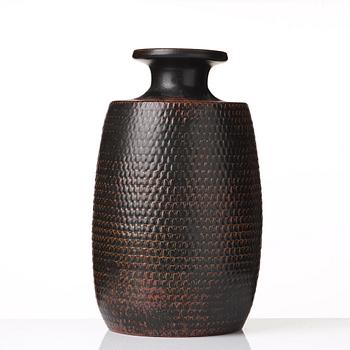 Stig Lindberg, a stoneware vase, Gustavsberg studio, Sweden 1965.