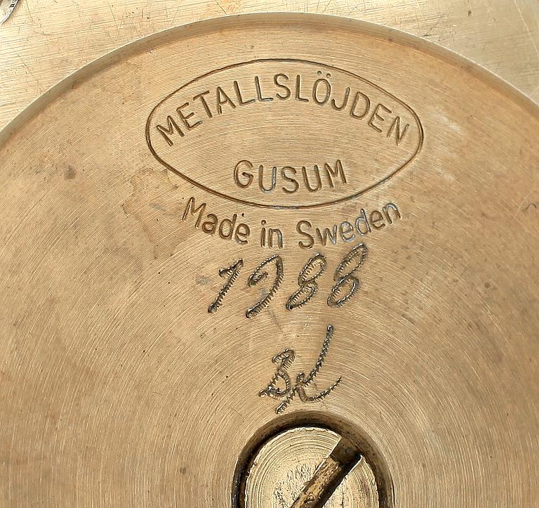 KANDELABRAR samt LJUSTAKAR, 2 par, mässing, GUSUM Metallslöjden 1979-1991.