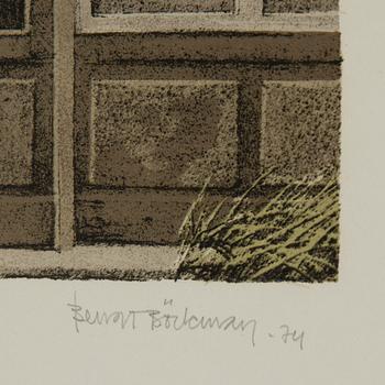 BENGT BÖCKMAN,färglitografi, signerad och daterad -74, provtryck.