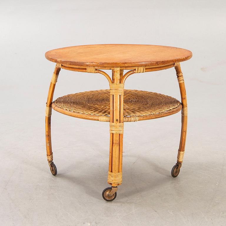 Armchairs a pair and table, 1930s-40s.