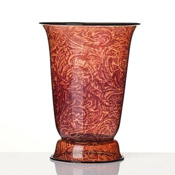 Edward Hald, a graal glass vase, Orrefors, 1921.