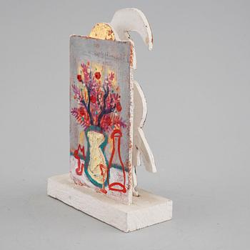 IAN RUSTH, a signed napkin stand painted with oil.