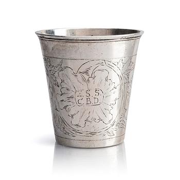 202. A Swedish late 17th century silver beaker, mark of Johan Wettersten, Borås 1697.